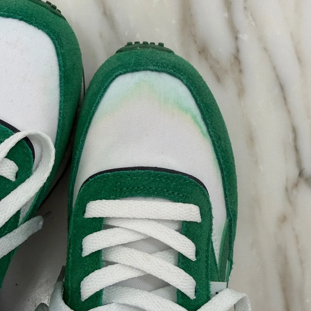 Reebok Green and White Retro Runner Sneakers
